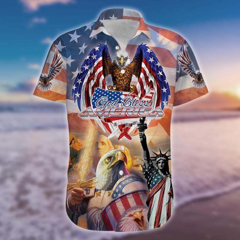 Felacia [Hawaii Shirt] God Bless American Patriotism Eagle Hawaiian Shirt #050321h-ZX2025